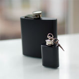 1oz Mini Black Hipflask Keyring