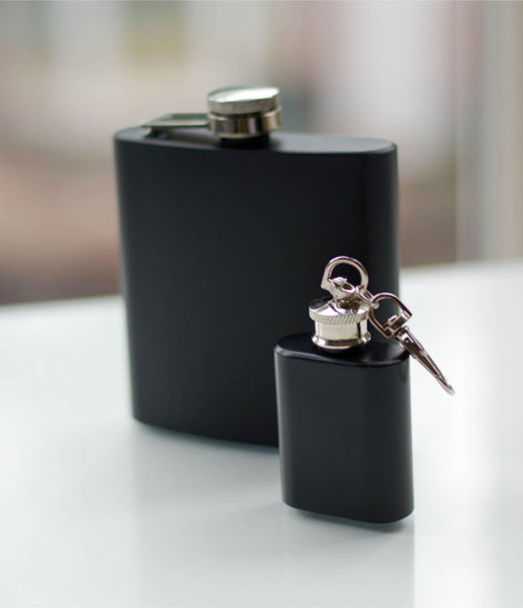 1oz Mini Black Hipflask Keyring