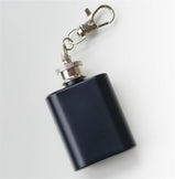 1oz Mini Black Hipflask Keyring