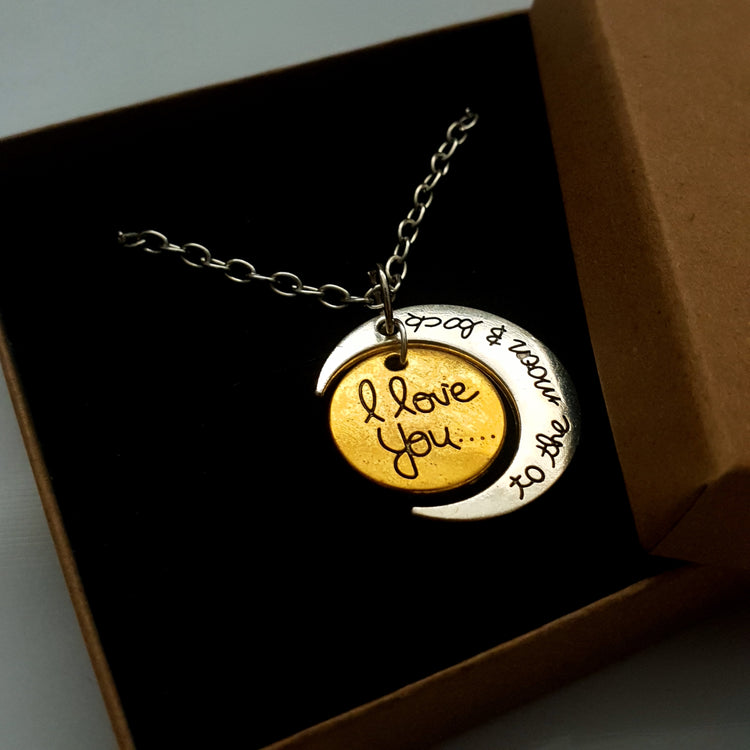 I love you to the deals moon and back personalized necklace