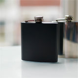 6oz Black Hipflask In Gift Box