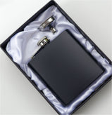 6oz Black Hipflask In Gift Box