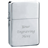 custom engraved premium chrome brass lighter