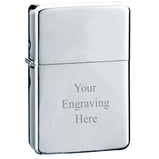 Engraved Stainless Steel Chrome Star Lighter 