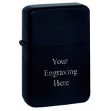 Engraved Stainless Steel Matt Black Star Lighter