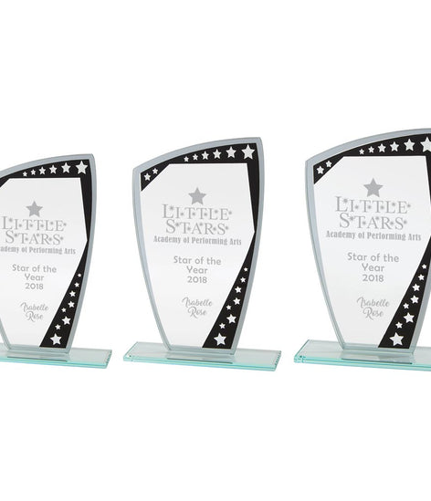 Cosmic Mirror Glass Award Black & Silver -CR18116