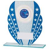 Tri-Star Glitter Glass Award Blue & Silver -CR20567