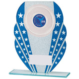 Tri-Star Glitter Glass Award Blue & Silver -CR20567