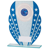 Tri-Star Glitter Glass Award Blue & Silver -CR20567