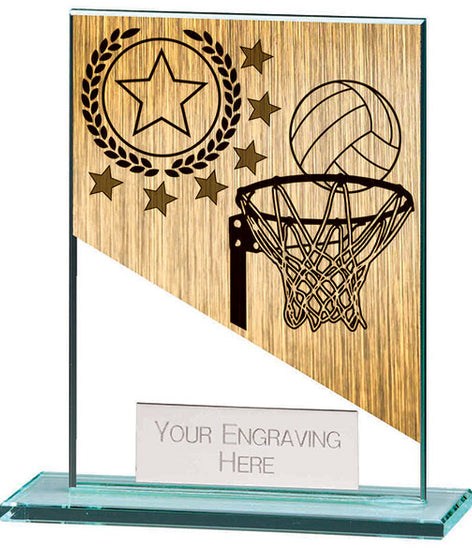 Mustang Netball Jade Glass Award - CR22214