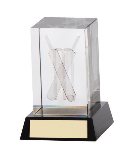 Conquest Cricket 3D Crystal Award - CR6126