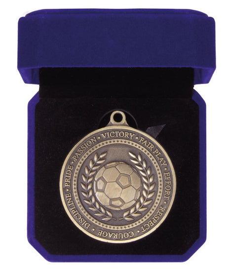 Olympia Football Medal Box Antique Gold  - MB19623