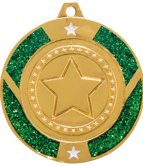 Glitter Star Medal Green - MM17147