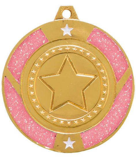 Glitter Star Medal Pink - MM17148