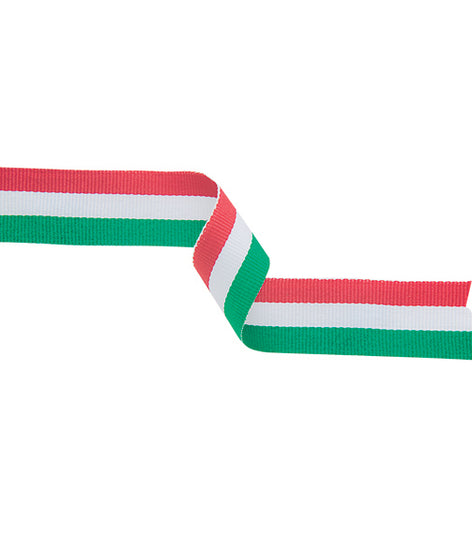 Medal Ribbon Green, White & Red-MR15