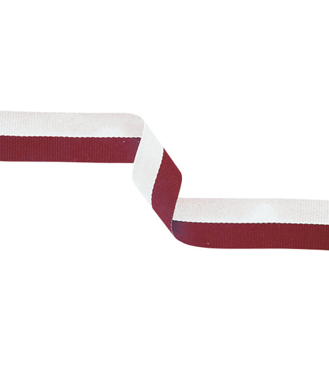 Medal Ribbon Maroon & White-MR29