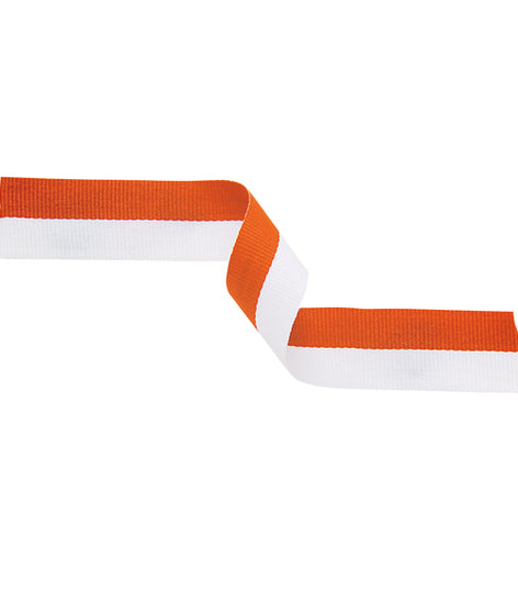 Medal Ribbon Orange & White-MR30