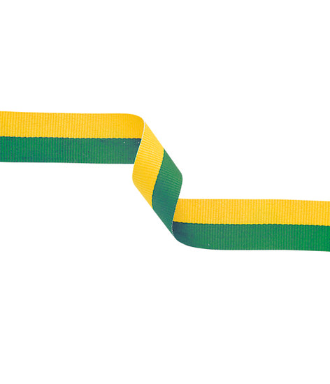 Medal Ribbon Green & Yellow-MR37