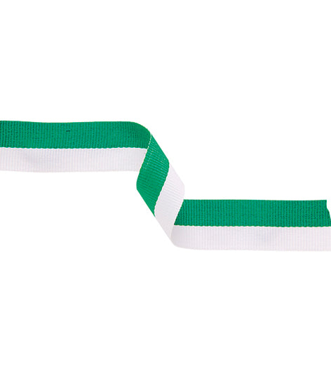 Medal Ribbon Green & White-MR6