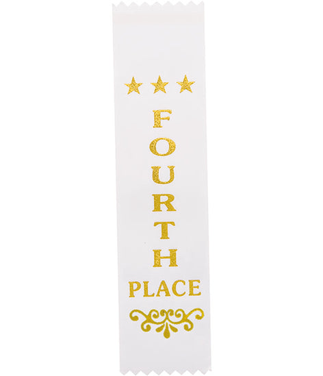 Recognition 4th Place Ribbon White-RO8153