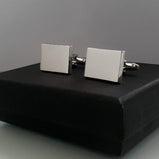 Silver cufflinks in gift box