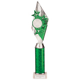 Pizzazz Plastic Tube Trophy Silver & Green- TA20516