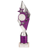 Pizzazz Plastic Tube Trophy Silver & Purple -TA20517