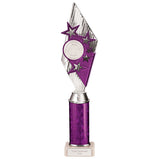 Pizzazz Plastic Tube Trophy Silver & Purple -TA20517