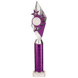 Pizzazz Plastic Tube Trophy Silver & Purple -TA20517