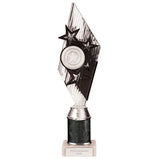 Pizzazz Plastic Tube Trophy Silver & Black - TA20518