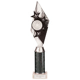 Pizzazz Plastic Tube Trophy Silver & Black - TA20518