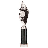 Pizzazz Plastic Tube Trophy Silver & Black - TA20518