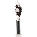 Pizzazz Plastic Tube Trophy Silver & Black - TA20518