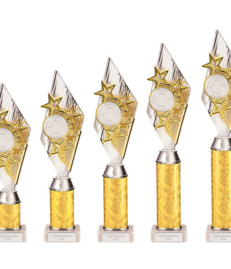 Pizzazz Plastic Tube Trophy Silver & Gold -TA20520