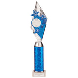 Pizzazz Plastic Tube Trophy Silver & Blue- TA20521