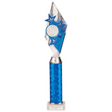 Pizzazz Plastic Tube Trophy Silver & Blue- TA20521