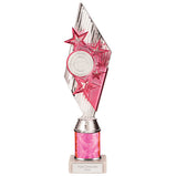 Pizzazz Plastic Tube Trophy Silver & Pink -TA20522