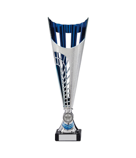 Garrison Plastic Laser Cut Cup Silver & Blue-TR17576