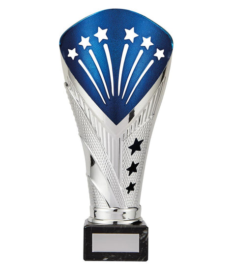 All Stars Large Rapid Trophy Silver & Blue-TR19520