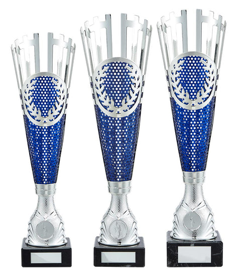 Inspire Laser Cut Cup Silver & Blue - TR19591