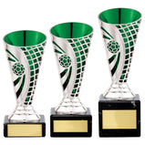 Defender Football Trophy Cup Silver & Green  - TR20511