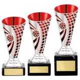 Defender Football Trophy Cup Silver & Red  - TR20512