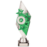 Pizzazz Plastic Trophy Silver & Green -TR20516