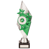 Pizzazz Plastic Trophy Silver & Green -TR20516