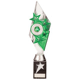 Pizzazz Plastic Trophy Silver & Green -TR20516