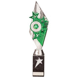 Pizzazz Plastic Trophy Silver & Green -TR20516