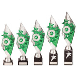 Pizzazz Plastic Trophy Silver & Green -TR20516