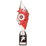 Pizzazz Plastic Trophy Silver & Red- TR20519