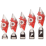 Pizzazz Plastic Trophy Silver & Red- TR20519