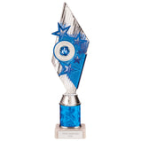 Pizzazz Plastic Trophy Silver & Blue-TR20521